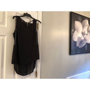 Black Leather Detailed High-Low Top